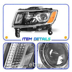 For 2014-2016 Jeep Grand Cherokee Projector Halogen Headlight OE Style LH+RH