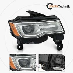 For 2016-2021 Jeep Grand Cherokee Xenon HID Headlight Chrome with LED DRL Right