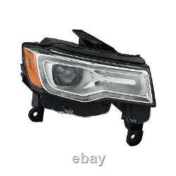 For 2016-2021 Jeep Grand Cherokee Xenon HID Headlight Chrome with LED DRL Right