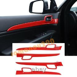 For Jeep Grand Cherokee 2011-2017 Red Dashboard Panel+Door Handle Cover Trim 7PC