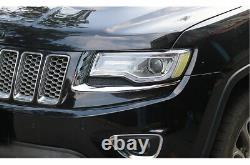 For Jeep Grand Cherokee 2014-15 Exterior Headlight Lamp Strip Cover Trim Chrome