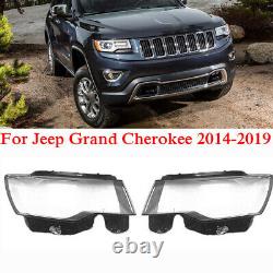 For Jeep Grand Cherokee 2014 2015 2016-2019 Headlight Headlamp Lens Cover LH+RH