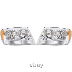 For Jeep Grand Cherokee Headlight 2002 2003 2004 Pair LH and RH Side CH2502120