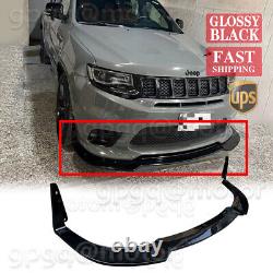For Jeep Grand Cherokee SRT 17-21 Winglet Gloss Black Front Bumper Lip Splitter