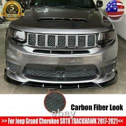 For Jeep Grand Cherokee SRT 2017-2021 Carbon Fiber Front Bumper Lip Spoiler 3PCS
