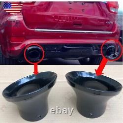 For Jeep Grand Cherokee Srt 11-2021 Gloss Black Muffler Exhaust Tips Set Lh + Rh