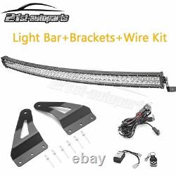 For Jeep Grand Cherokee WJ Upper Windshield 52 LED Light Bar Brackets Wire Kit
