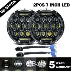 For Suzuki Samurai SJ410 7 inch CREE LED Round Headlights Pair DRL Hi/Lo Beam x2