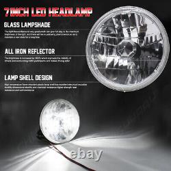 For Suzuki Samurai SJ410 Pair 7 inch LED Round Headlights H4 DRL Hi/Lo Beam