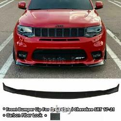 Front Bumper Lip Spoiler Carbon Fiber Look For Jeep Grand Cherokee SRT 17-21