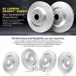 Front Carbon Brake Rotors Drilled and Slotted + Optimum OEp Pads 1PC. 42009.04