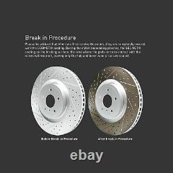 Front Carbon Brake Rotors Drilled and Slotted + Optimum OEp Pads 1PC. 42009.04