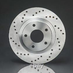 Front & Rear Drilled Brake Rotors + Pads for Dodge Durango Jeep Grand Cherokee