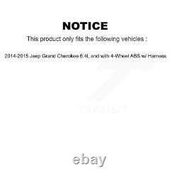 Front Rear Wheel Bearing Sensor Kit For 2014-2015 Jeep Grand Cherokee w Harness