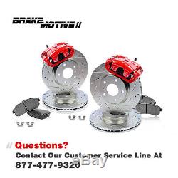 Front Red Brake Calipers And Rotors + Pads Jeep Cherokee Grand Cherokee Wrangler