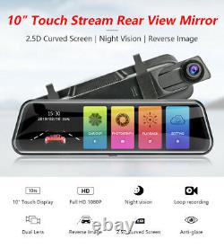 Full HD 10'' Dual Lens Car Dash Cam Front&Rear Camera DVR Recorder Video 170°