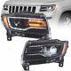 Full LED Headlights For 2011 2012 2013 Jeep Grand Cherokee Sequential Front Lamp