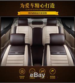 Full Set Front+Rear Seat Cover with Pillow for 5-Seat Car PU Leather All Seasons