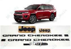 Gloss Black Front Rear Door Rear Overland L Emblems 2021+ Jeep Grand Cherokee L