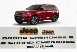 Gloss Black Front Rear Jeep Door Rear 4X4 L Emblems 2021+ Jeep Grand Cherokee L