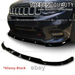 Glossy Black For Jeep Grand Cherokee SRT 17-21 Front Bumper Lip Body Kit Spoiler