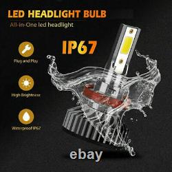 H&Low Beam LED Headlights Kit + LED Fog lights For Jeep Grand Cherokee 2014-2016
