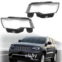 Headlight Lens Replacement Cover LEFT+RIGHT For Jeep Grand Cherokee 2014-2019