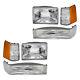 Headlights for 93-96 Jeep Grand Cherokee 6 Pc Park Signal Lamp & Side Marker Kit