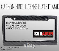 JDM Style 1 pc Black Carbon FIBER LICENSE PLATE FRAME TAG COVER ORIGINAL 3K I301