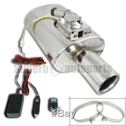 JDM Style 4 Tip Stainless Exhaust Muffler With Electro Adjustable Valve Silencer