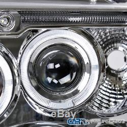Jeep 99-04 Grand Cherokee Clear LED Halo Projector Headlights Head Lamps Pair