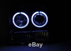 Jeep Grand Cherokee 93-98 Glossy Black Projector Halo Angel Eye Headlights