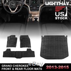 Jeep Grand Cherokee Rubber Slush Floor Mats Front Rear Trunk Set 2013 2014 2015