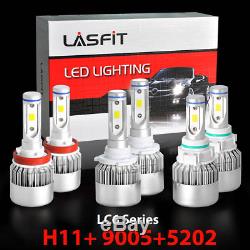 LASFIT H11 9005 LED Headlight +5202 Fog Light for 2007-2015 Chevy Silverado 1500
