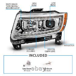 LED C Bar 2011-2013 For Jeep Grand Cherokee Chrome Switchback Headlights