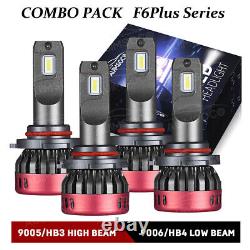 LED Headlight Bulbs Conversion Kit 9005 9006 High Low Beam Bright White 6000K F6