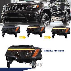 LED Headlights for Jeep Grand Cherokee WK2 4th Gen 2017-2021 Blackout Front Lamp