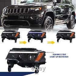 LED Headlights for Jeep Grand Cherokee WK2 4th Gen 2017-2021 Blackout Front Lamp