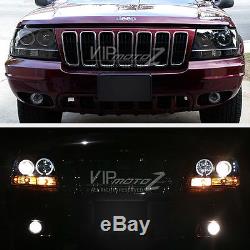 LIMITED SINISTER BLACK 1999-2004 Jeep Grand Cherokee WJ WG Halo LED Headlights