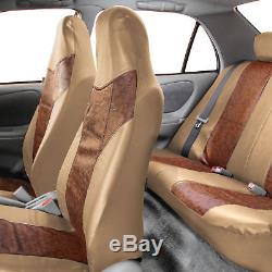 Leather SUV Van 3Row Seat Covers Brown Biege For Sedan SUV Van