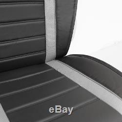 Leatherette Seat Cushion Cover Front Bucket For Auto Car SUV Van Solid Gray