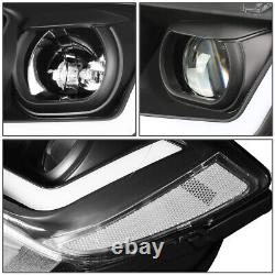 Led Drl+signalfor 11-13 Jeep Grand Cherokee Projector Headlight Black/clear
