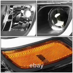 Led Drlfor 14-16 Jeep Grand Cherokee Pair Projector Headlight Lamp Black/amber