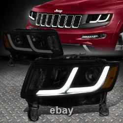 Led Drlfor 14-16 Jeep Grand Cherokee Projector Headlight/lamps Tinted/amber