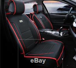 Luxury Full Set PU Leather 5-Seater Car Seat Cover Protector Cushion Accessories