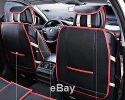 Luxury Full Set PU Leather 5-Seater Car Seat Cover Protector Cushion Accessories