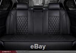 Luxury PU Leather Car Seat Covers Universal Full Set Front+Rear Seat Cushion Mat