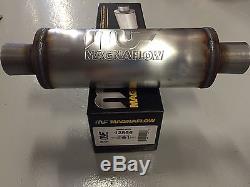 Magnaflow 12866 2.5 inlet & outlet Resonator 5 round muffler 14 body 20 long