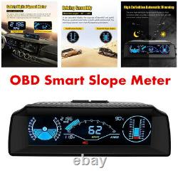 Multi-function LCD Head Up Display Car OBD2 Compatible Speedometer Slope Meter