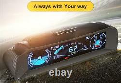 Multi-function LCD Head Up Display Car OBD2 Compatible Speedometer Slope Meter